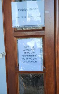 Betriebsferien "Zum Schiffchen" Gallin 20.06.25 - 0207.25